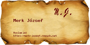 Merk József névjegykártya